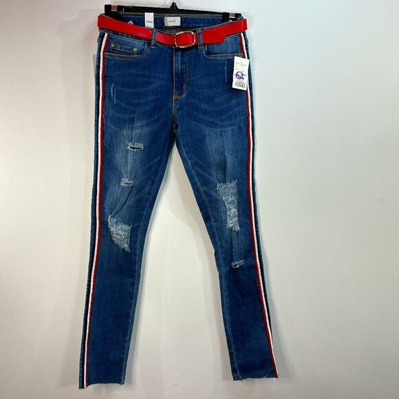 Grunt Girl's Blue Faith Pant Destroyed Jegging Jeans - Size 27  / 14 Years - NWT - Picture 1 of 8